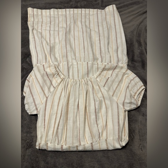 Ace & Jig Quince Ambrosia Cream Stripe Maxi Dress - On or Off Shoulder - Sz. m - Picture 7 of 11
